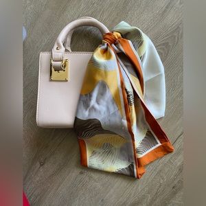 Twilly scarf for bag oriental minimalist print